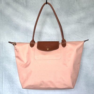 LONGCHAMP Le Pliage Tote Bag Popular long handle Pale pink