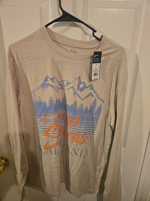 Beige Original Use Explore the High Sierras Long Sleeve T-Shirt Medium
