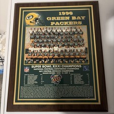 Vintage 1996 Green Bay Packers Team Plaque Super Bowl Champs
