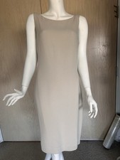 Stunning GUCCI Gray 100% Silk SHEATH DRESS Beige 46 read description some flaws
