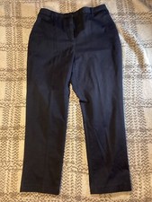 Lands End Women's Black Elastic Waist Pants 60/40 Cotton/Polyester Size 12P