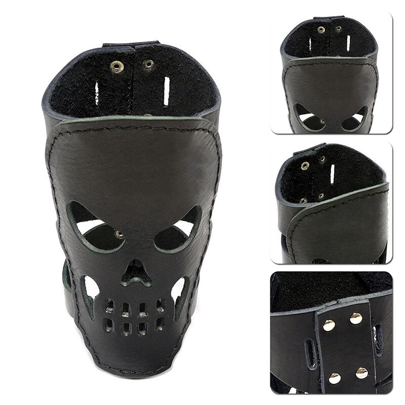 Motorcycle Skull Cup Holder Biker Custom PU Leather Cup Drink Can