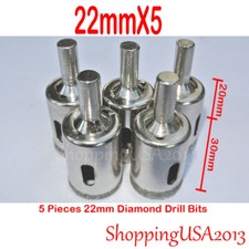 5Pcs 22mm Diamond Drill Bits Set Hole Saw Cutter Tool Glass Marble Granite Tile