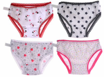 Unterwäsche 4er Set Pack Unterhose Mädchen Slip Baby Höschen 68 - 134 Weiß Bunt