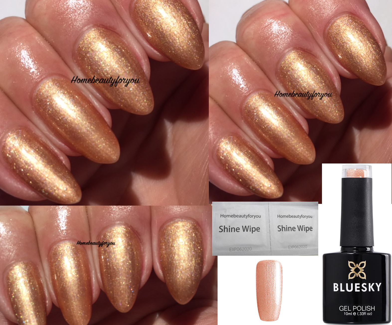 BLUESKY GEL NAIL POLISH GOLD BRONZE CHRISTMAS AUTUMN WINTER 80503 UVLED SOAK OFF