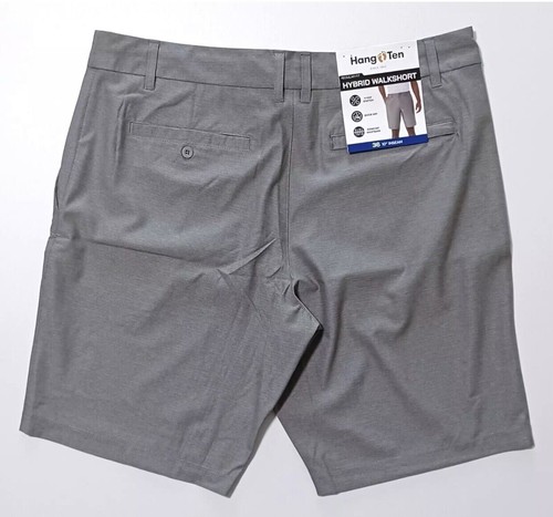 NWT Hang Ten Men’s Hybrid 4 Way Stretch Walkshort, Gray, Size 36 - Picture 2 of 6