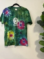 Camp High Collective T-Shirt Mens Med Green Tie Dye VW Peace Sign RARE USA Made