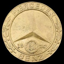 Mercedes Logo Solid Brass 1970s Vintage Belt Buckle