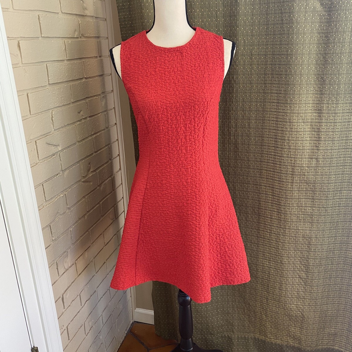 women fit and flare red dress Lace Fit-and-Flare Midi Dress main image 1