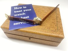 vintage lecoultre ladies swiss 17 jewels wristwatch with box & a paper