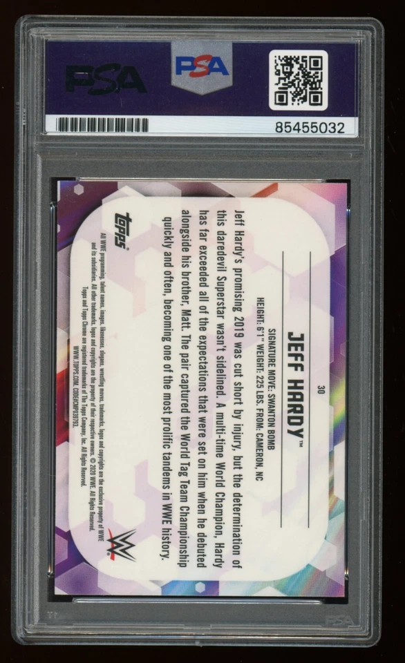 Tarjeta firmada por Jeff Hardy PSA/DNA Auto 2020 Topps #30 firma artística WWE TNA Foto 2 de 2