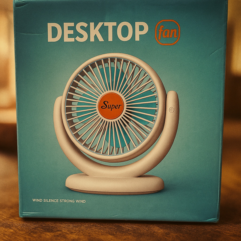 Ventilateur de bureau USB rechargeable blanc 2000mAh pour table - 3