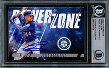 Julio Rodriguez Autographed 2022 Stadium Club Power Zone RC Mariners Beckett