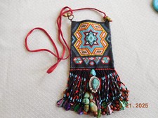 Beaded southwestern design amulet medicine bag