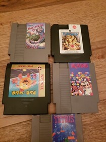 Lot of 5 catrige games 🎮 NES Nintendo  Millipede,Mario,Tetris,Pyramid,Pac-Man