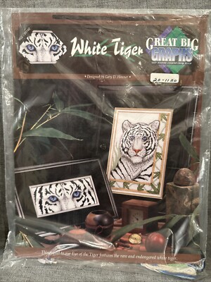 Great Big Graphs White Tiger Eyes Gary D Hanner Counted Cross Stitch KIT