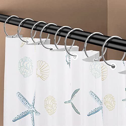 24 Pack Shower Curtain Rings, Rustproof Decorative Metal round Shower Curtain