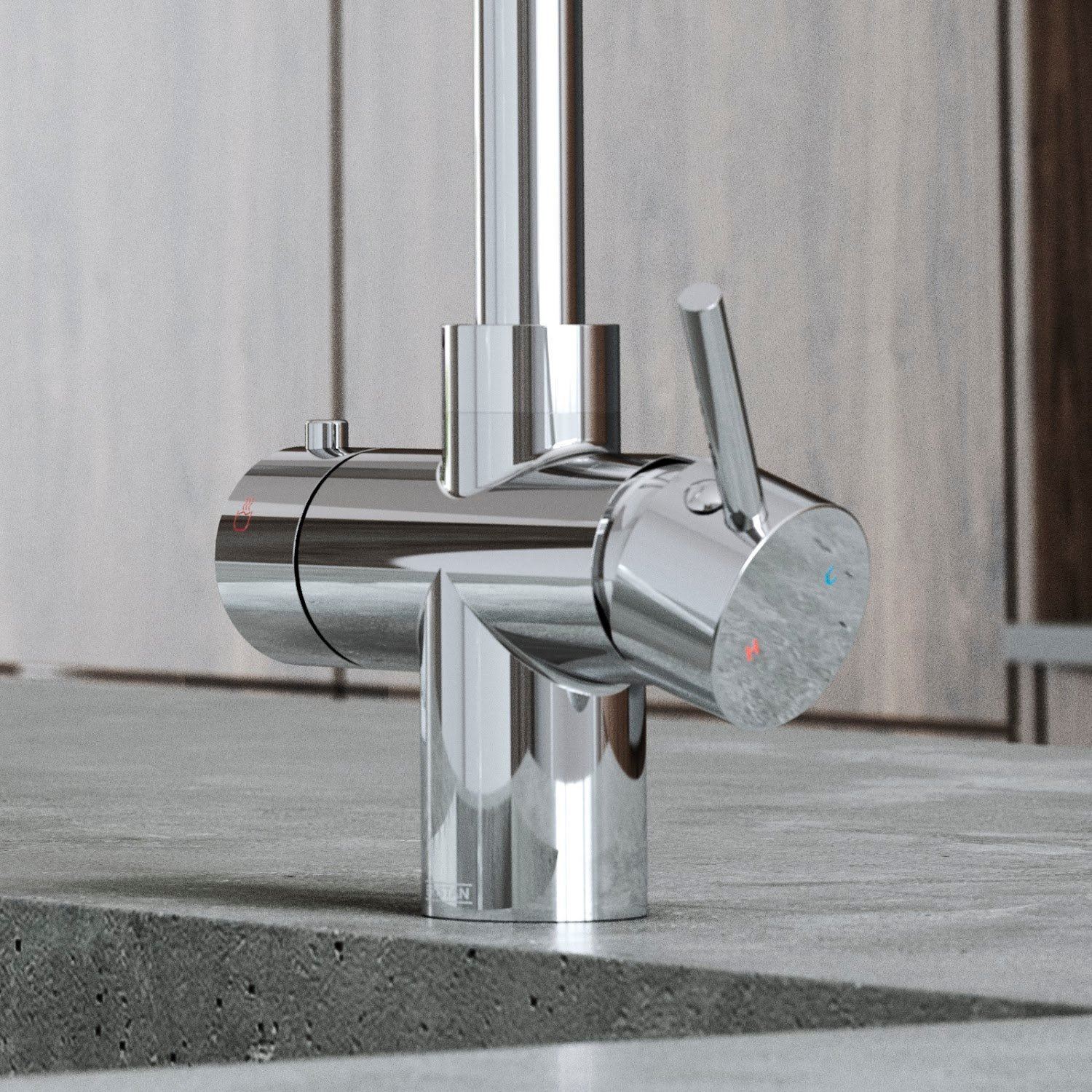 Bristan Kitchen Mixer Tap 3 in 1 Rapid Boiling Water Tank+ Filter Modern  Chrome | eBay