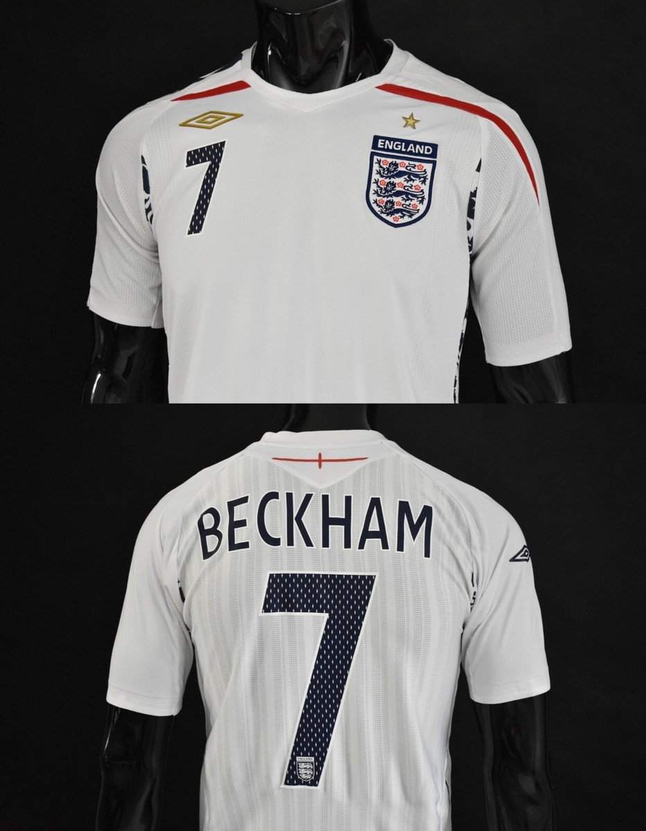 ウェア Umbro England 2007  Shirt 7 BECKHAM 2007-09 UMBRO England Home Shirt EURO 2008 BECKHAM 7 SIZE S