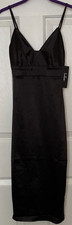 Lulus Women's Bodycon Dress Satin Spaghetti Strap Black XS - NEW