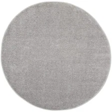 4' X 4' Silver Grey Round Non Skid Indoor Outdoor Area Rug