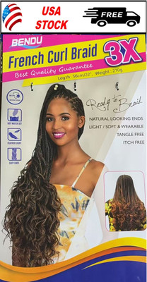 3PCS 22'' French Curl Braid   5 Colors Available   Natural Looking, Light & Soft