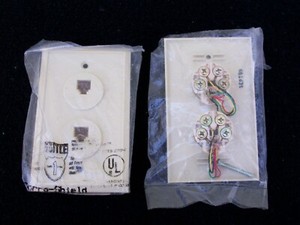 5 SUTTLE FLUSH MOUNTED  MODULAR 625B3 TELEPHONE JACKS "NEW"