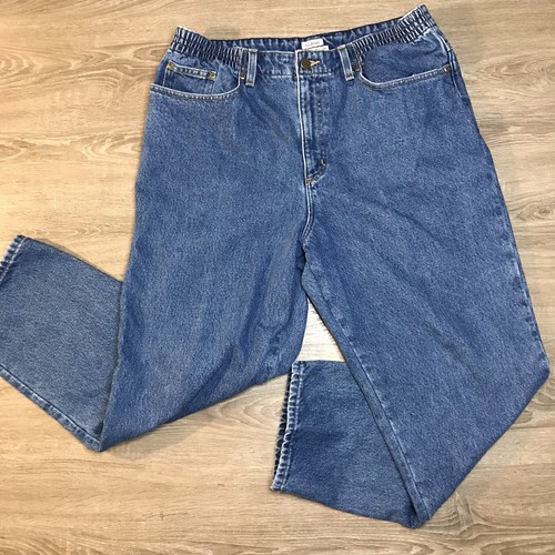 LL Bean Flannel Lined Jeans Women 16 P 