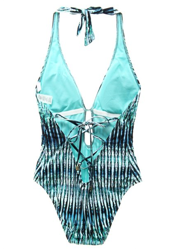 Rococco Plunge Lace Up Back One Piece