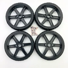 4 Knex Narrow Tires Moto 2" Black Spoke Wheels - K'nex Replacement Parts