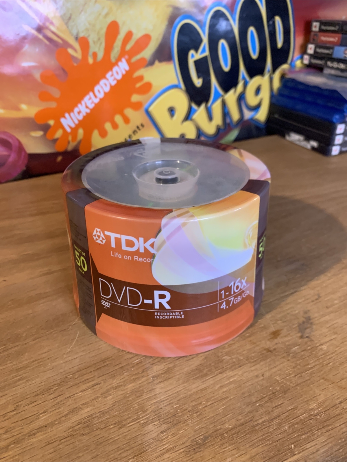 TDK DVD-R 50 Pack 1-16x 4.7GB Blank Recordable Discs Spindle Orange ...