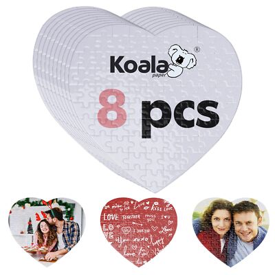 10Sets Sublimation Puzzle Blanks Heart Shaped Jigsaw Puzzles for Crafts Projects