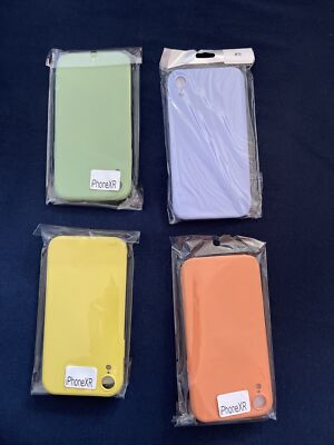 4 iPhone XR Hüllen Grün Lila Gelb Orange