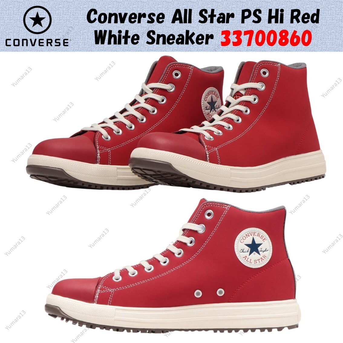Converse All Star PS Hi Top Red White Sneakers for Men Size 33700860