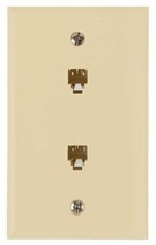 NEW ZENITH TW1002DA ALMOND FLUSH MOUNT DUPLEX WALL PHONE TELEPHONE JACK 6316871