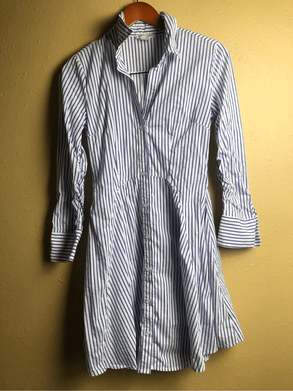 OFF WHITE Camicia da donna Venus collare abito bianco e blu navy taglia 4