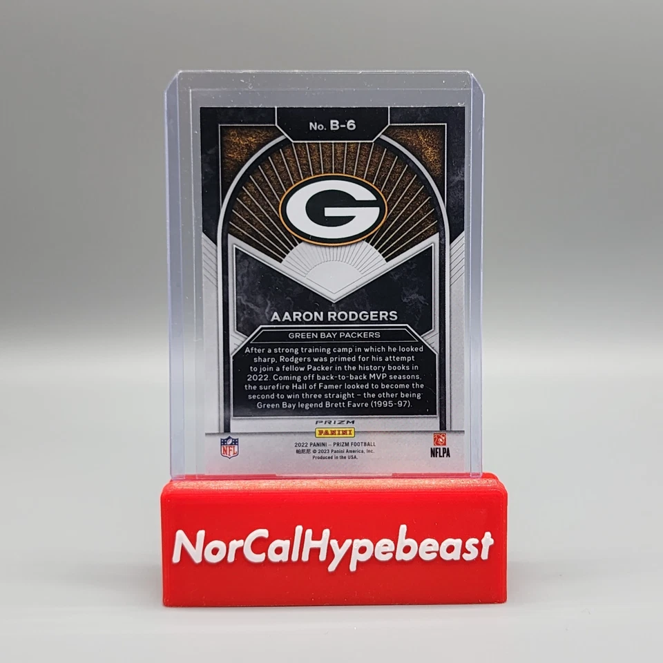 2022 Panini Prizm Football Aaron Rodgers Brilliance B-6 Silver Holo Insert GB - Image 2 of 2