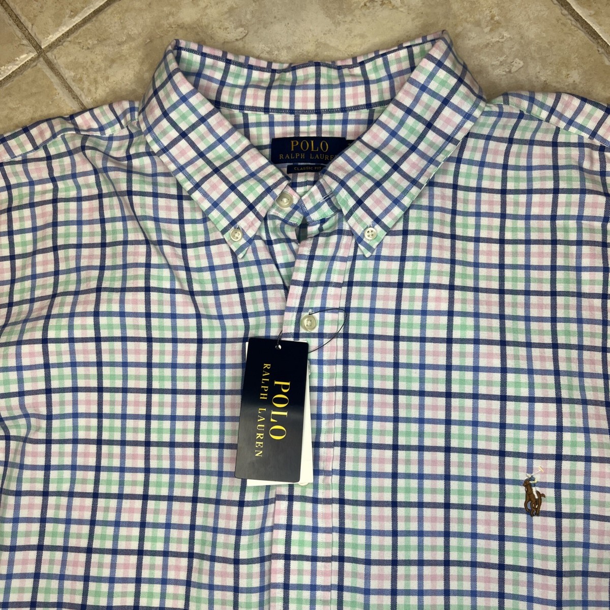 とみー Polo Ralph Lauren Mens 4XLT Classic Fit Oxford Shirt Plaid w/ Pony
