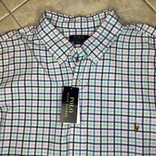 Polo Ralph Lauren Mens 4XB Classic Fit Oxford Shirt Plaid w/ Pony 138 NWT