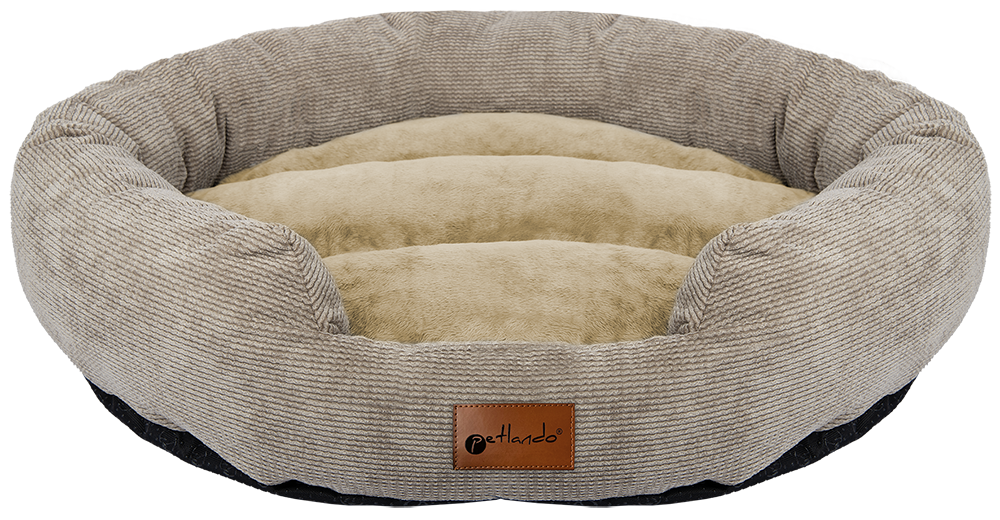 Juelle Orthopädisches Hundebett „Dakota“ Eckbett – Mit Abnehmbarem Bezug, Größe M-XXL (145x105 Cm, Grafit)