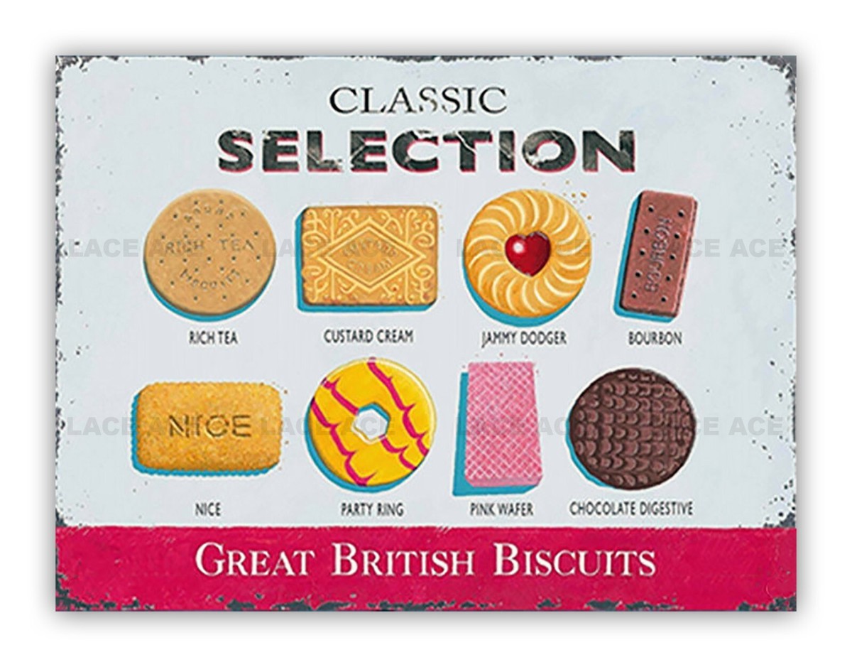 Great British Biscuits Classic Selection Metal Sign Kitchen Cafe