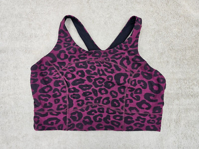 Lululemon lab Everlux Jacquard Train Bra Leopardo Jac Pomegranate Black 14 NWOT