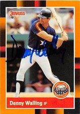 Denny Walling autographed baseball card (Houston Astros) 1988 Donruss #309