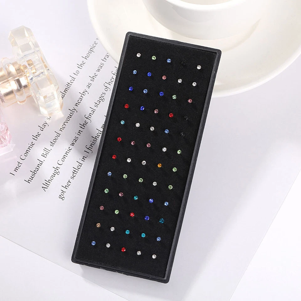 60x Cristal Estrás Nariz Anillo Hueso Perno Acero Inoxidable Cuerpo Piercing Regalos Foto 3 de 4