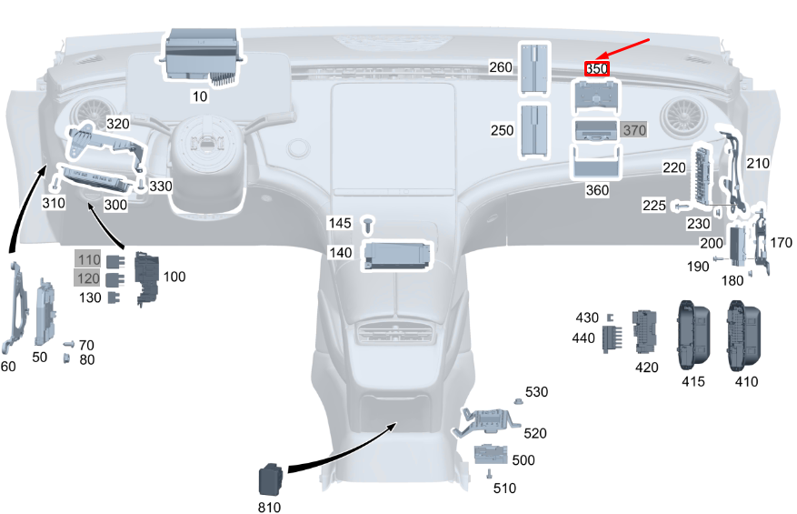 MERCEDES-BENZ GLE W167 Mautsystem-Steuergeräthalterung A2058270014