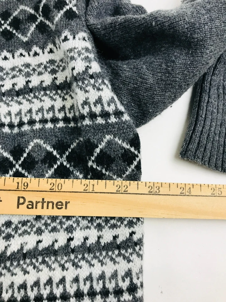 Cardigã Studio Works suéter feminino tamanho grande cinza branco preto aberto malha - Imagem 3 de 4