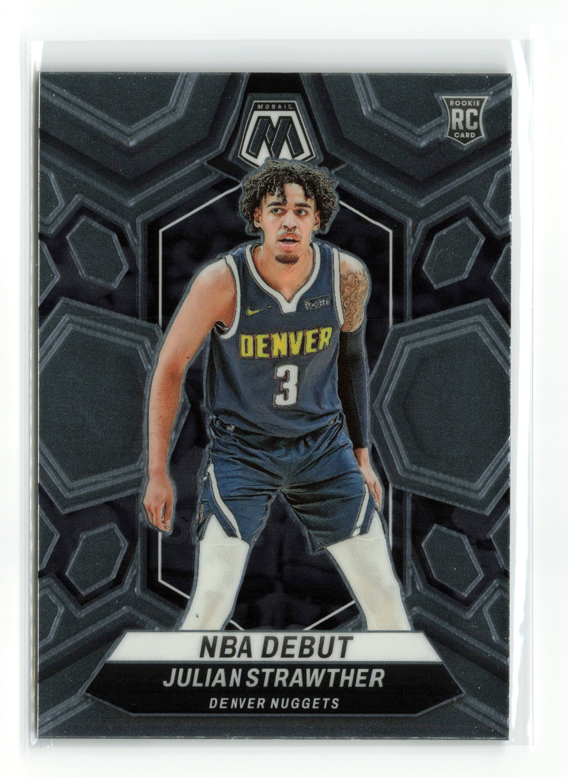 JULIAN STRAWTHER #256 RC 2023-24 PANINI MOSAIC NUGGETS NBA DEBUT