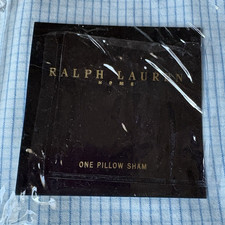 Vintage New Ralph Lauren Home 100 Cotton Blue Striped Pillow Sham Set 2
