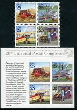 US Scott #2434-2437 Block & 2438 SS Universal Postal Congress MNH ***FREE SHIP**