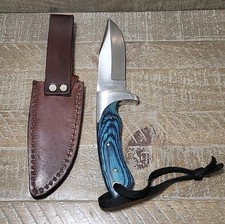 Timber Rattler Knife Hunter Blue Pakkawood Handle Skinner 10